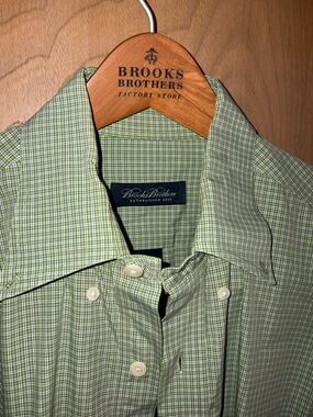 Brooks Brothers Green Check Button-Down Shirt